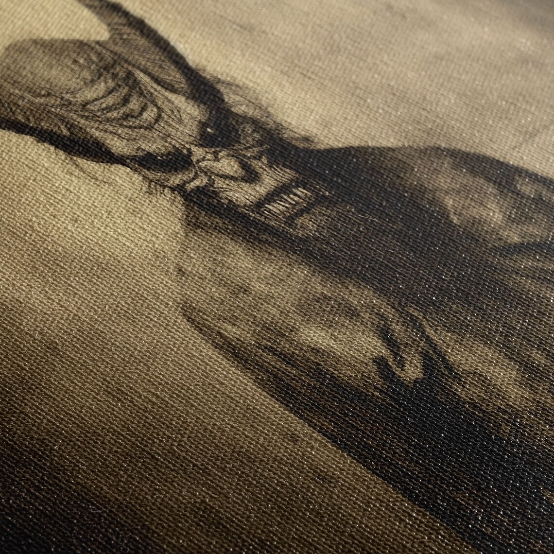 Horned Demon Creature Sepia Vintage Photograph Creepy Horror Wall Art Poster - Image 2