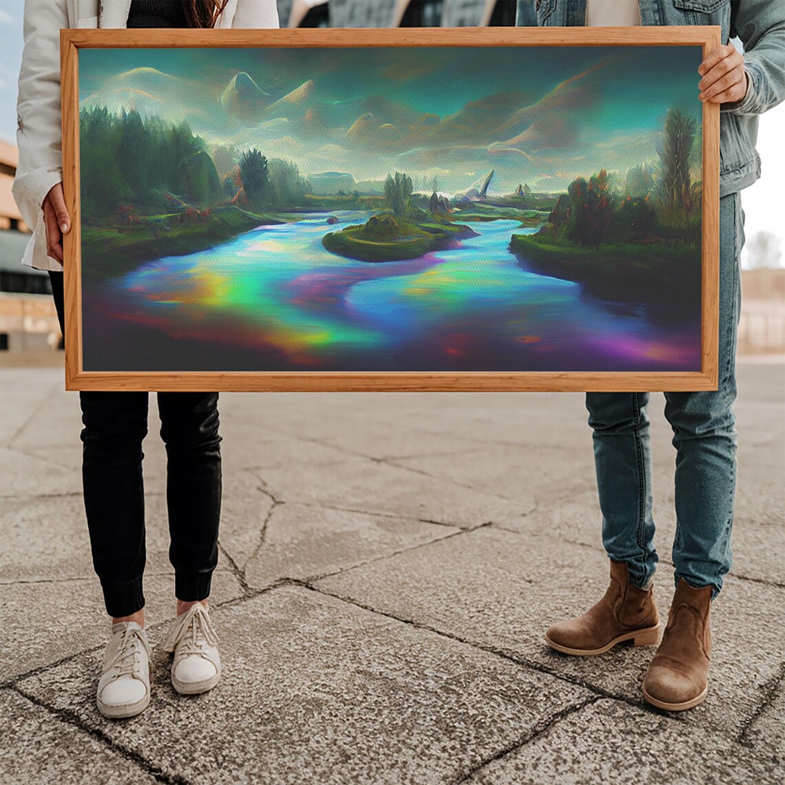 Psychedelic Trippy River Nature Art Print - Image 5