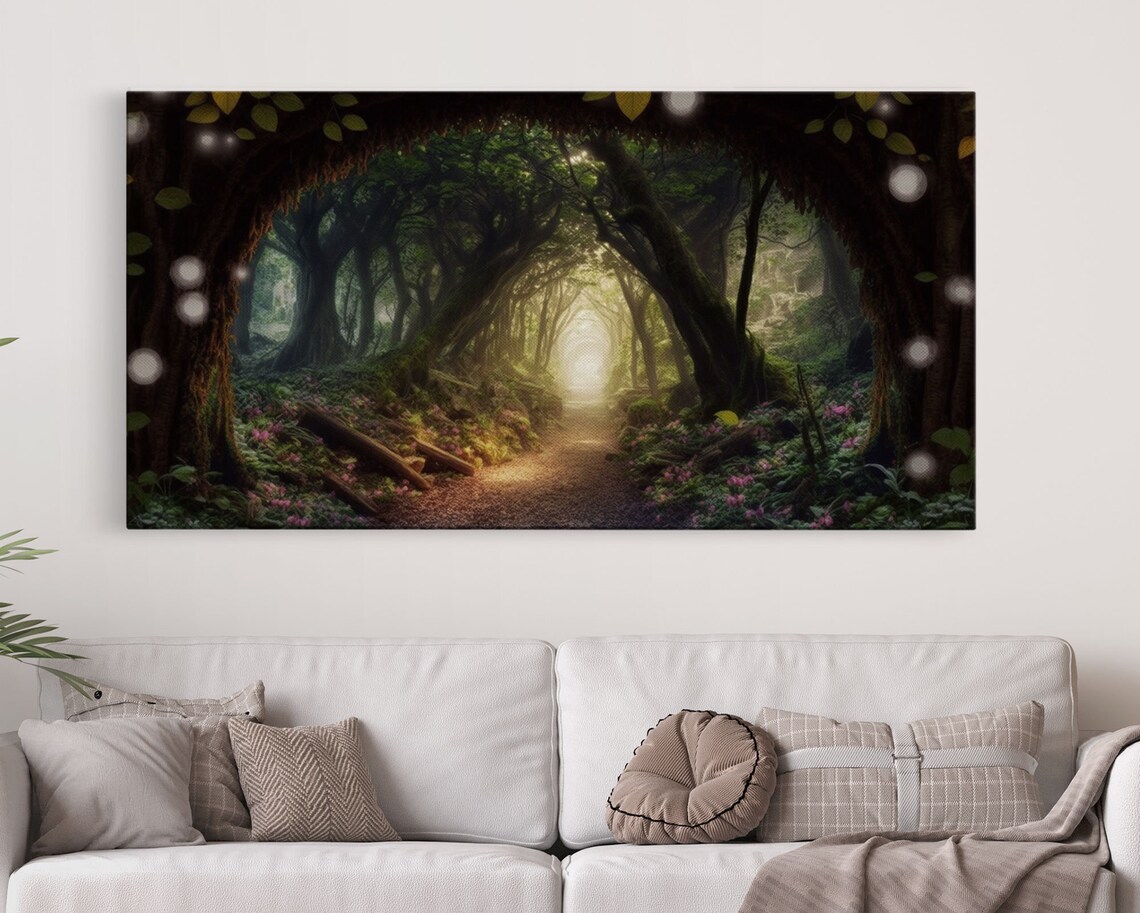 Enchanted Fairy Forest Path Art Print, Fantasy - Image 3