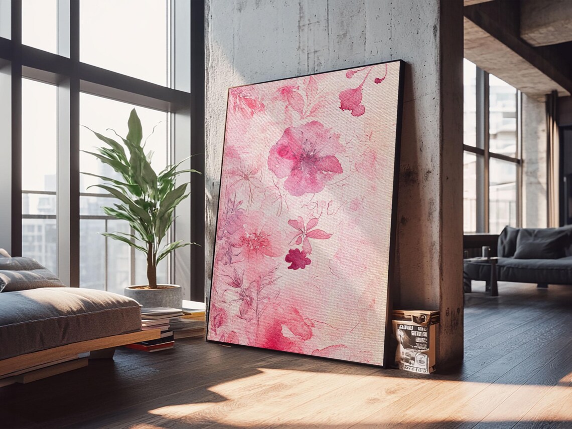 Pink Wildflower Watercolor Delicate Blossom Botanical Garden Poster - Image 3
