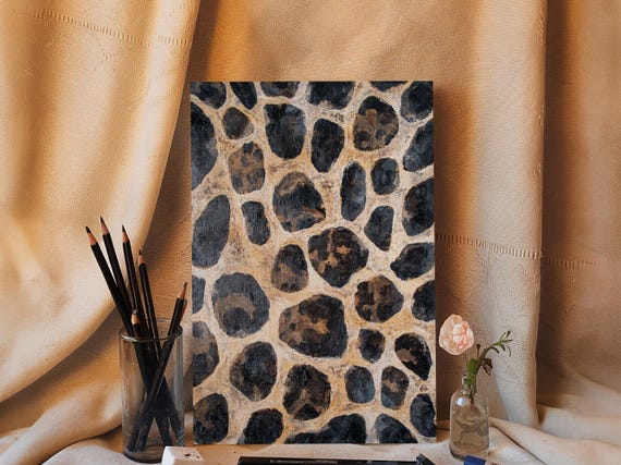 Rustic Stone Texture Print Earthy Wall Art Farmhouse Decor Bedroom Art Vertical Rustic Art Skinny Wall Art