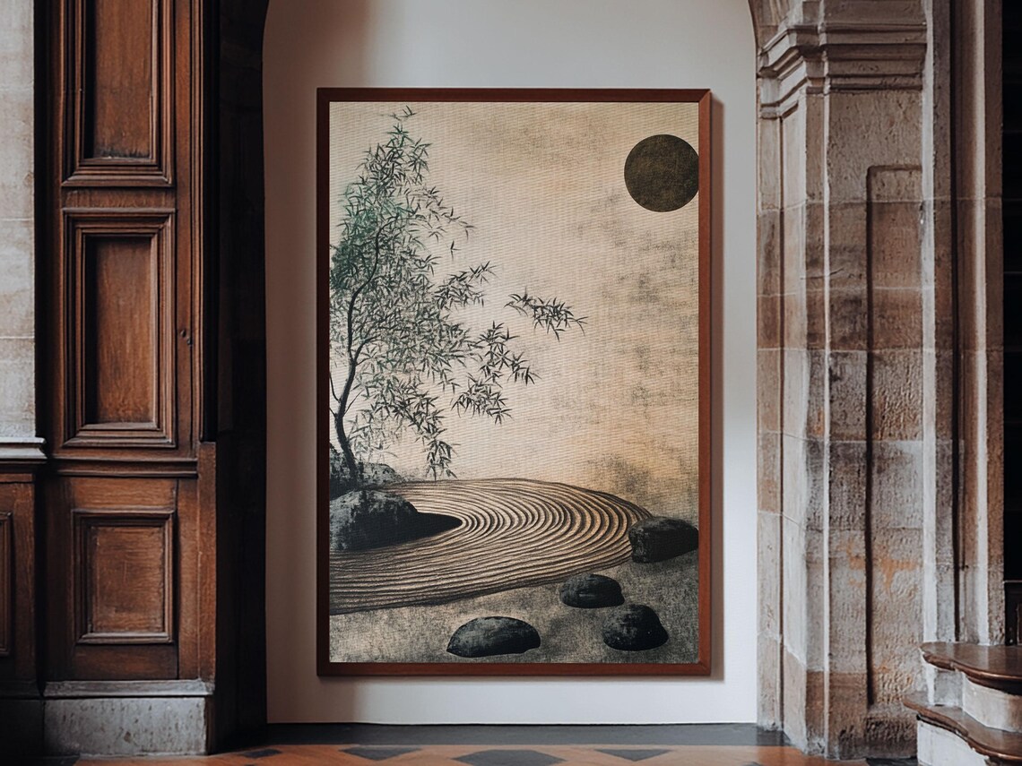 Zen Bamboo Garden Art Print, Minimalist Wabi Sabi - Image 5