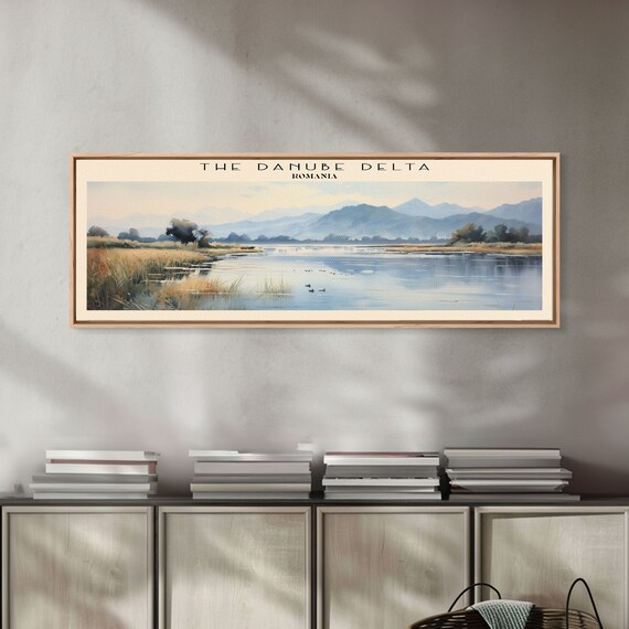 The Danube Delta Travel Poster Print Framed Wall Art Metal Wall Art Romania Art Gift For Him Panoramic Wall Art Travel Gift