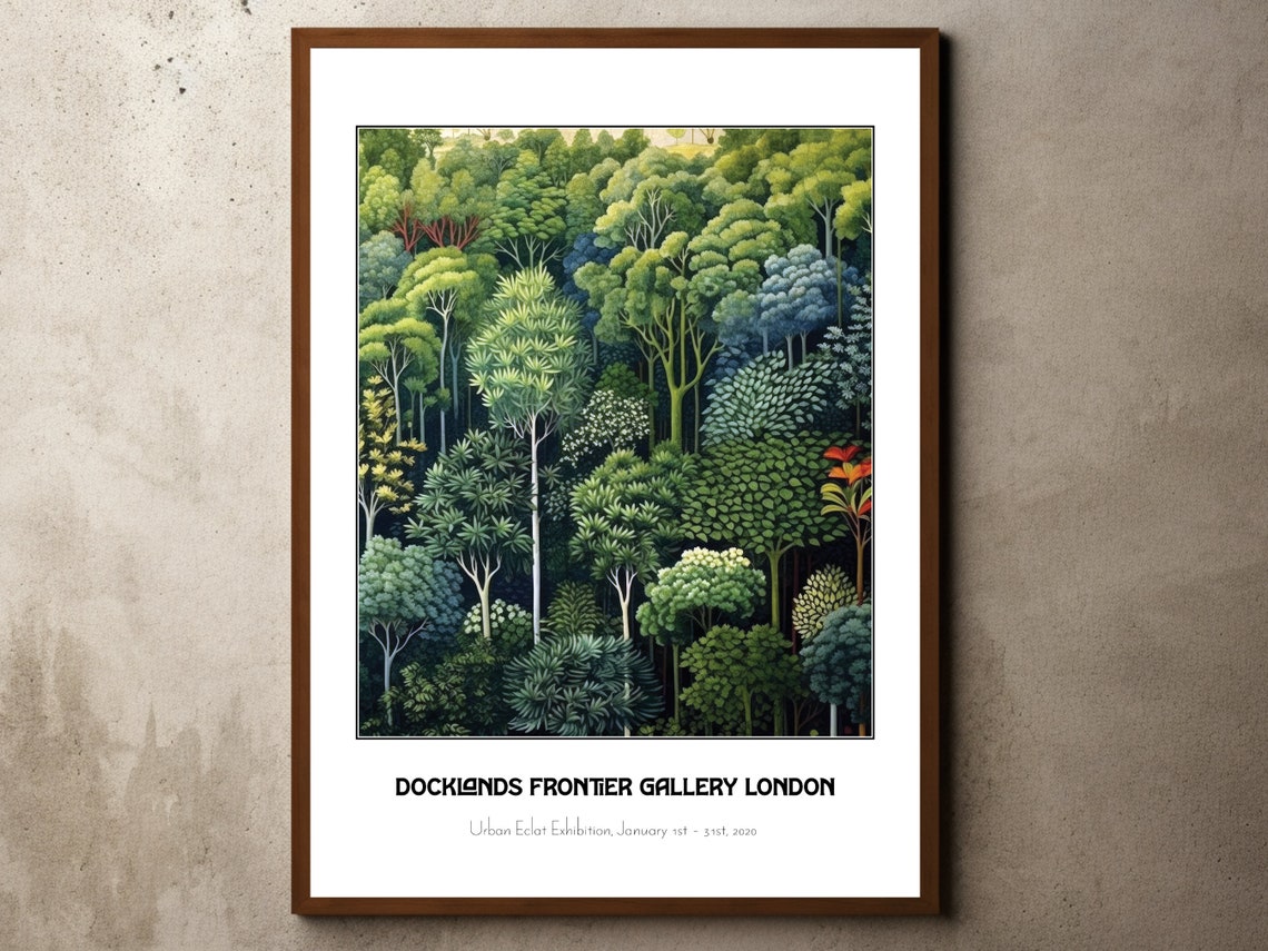 Docklands Frontier Gallery London Lush Green Forest Canopy Poster