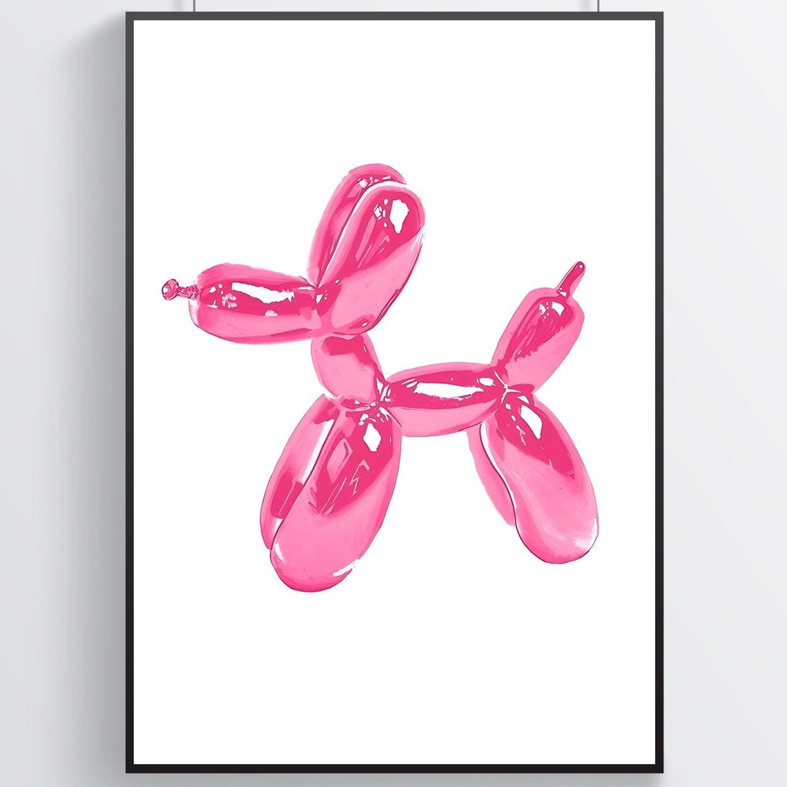 Pink Balloon Dog Watercolor Pop Art Dog Lover Gallery Poster