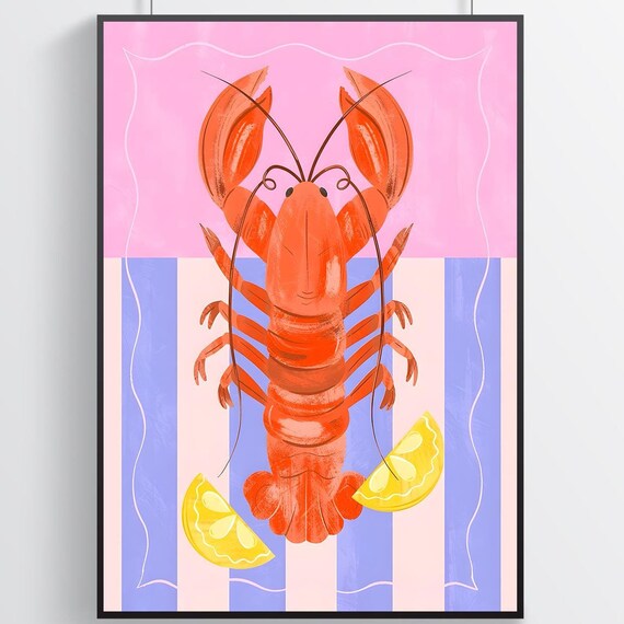 Lobster Lobster Poster Vintage Poster Premium Poster Print Home Decor Wall Decor Famous Wall Art Poster