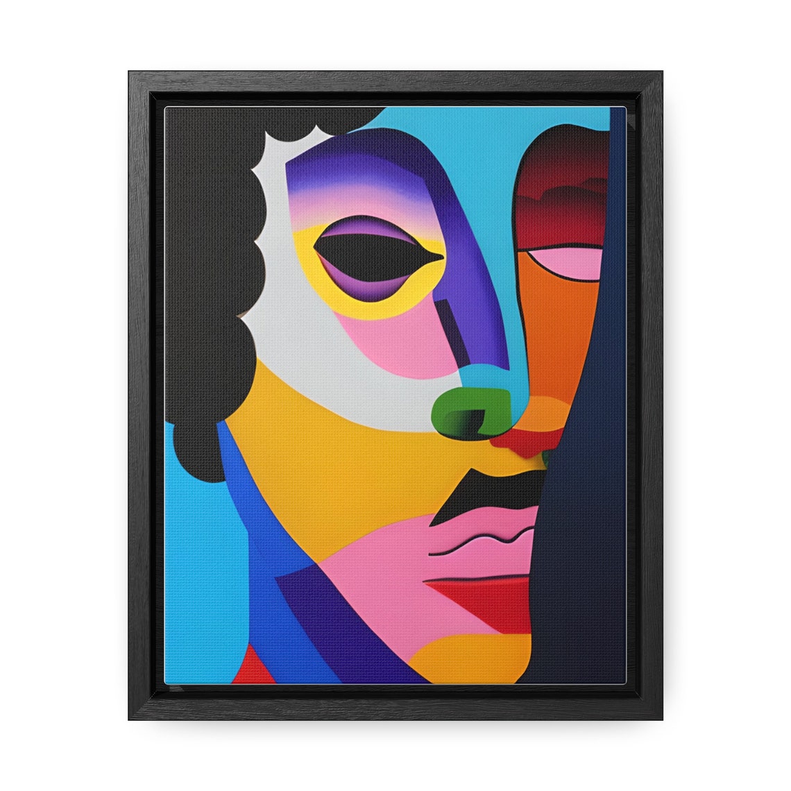 Gustav Cubist Abstract Face Bold Color Block Modern Art Print