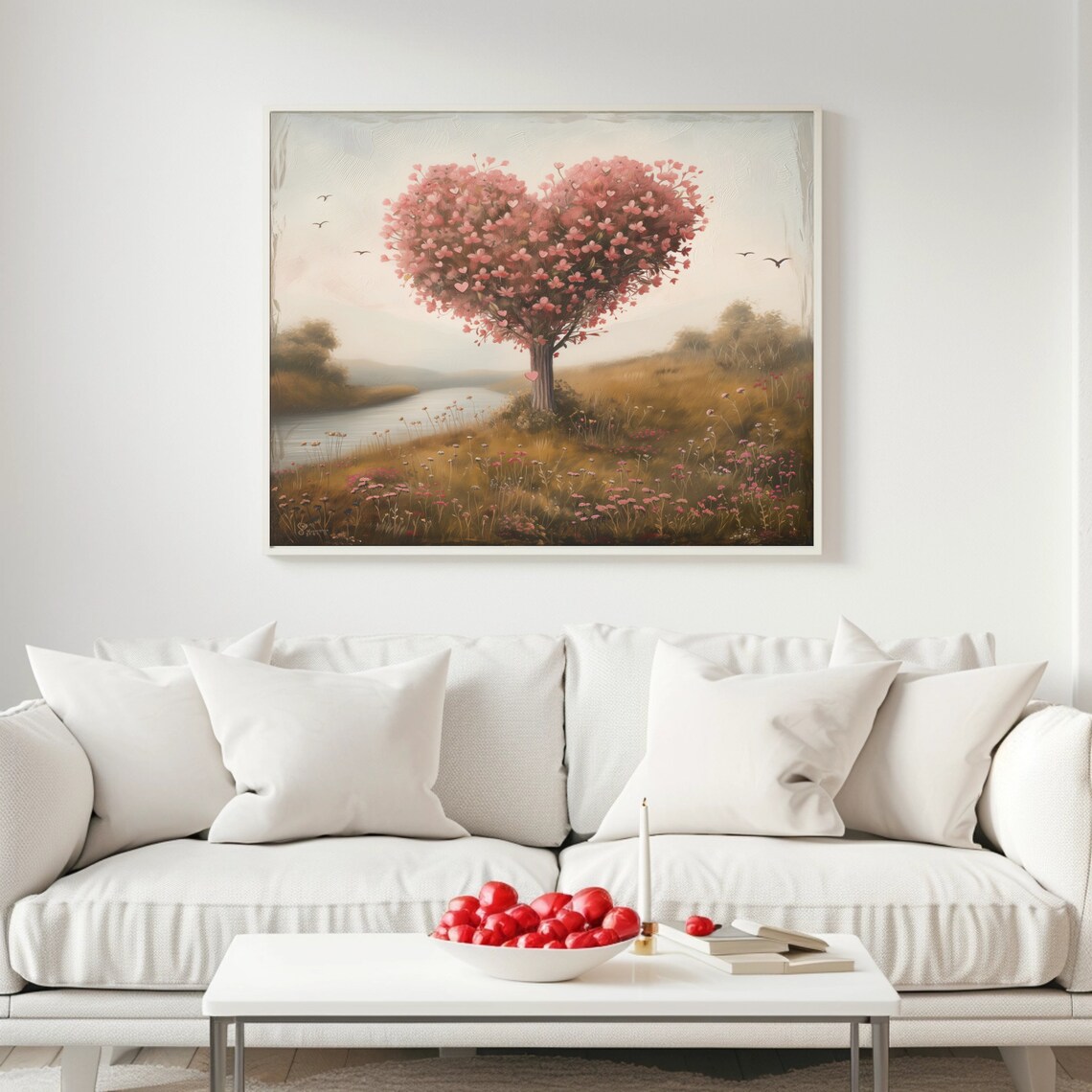 Valentines Tree, Romantic Home Decor Art Print - Image 2