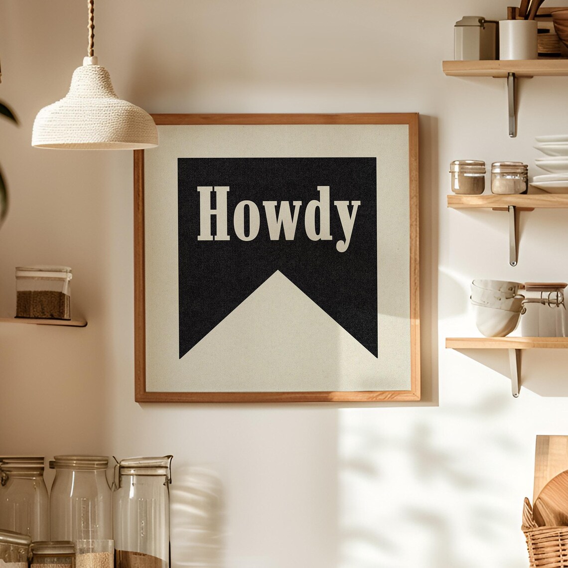Howdy Typography Art Print, Ranch House Decor