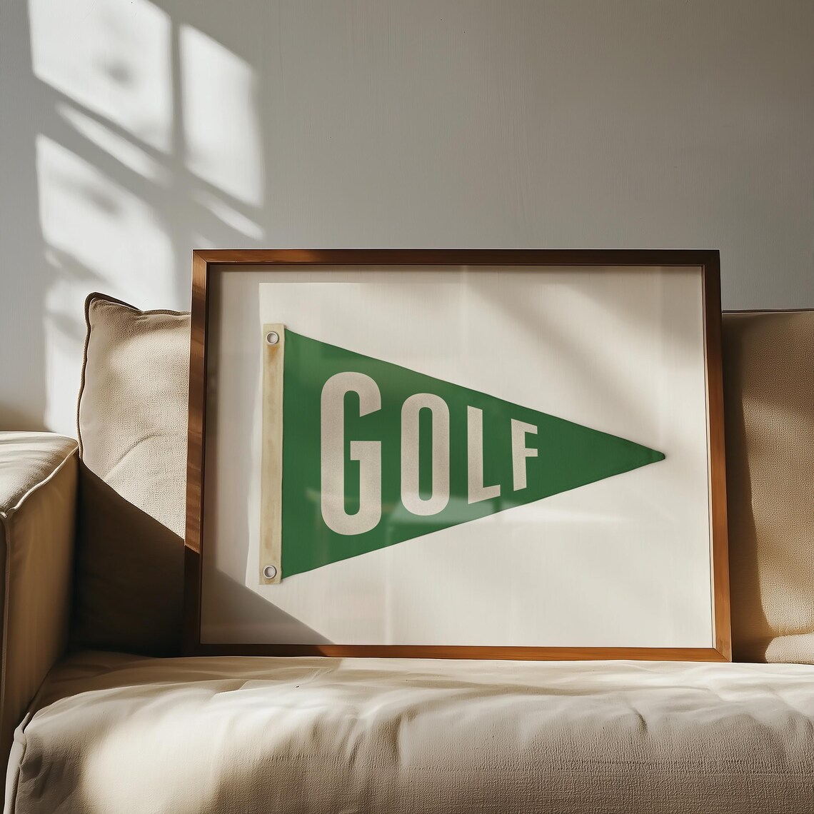 Vintage Golf Flag Art Print, Office Wall Decor