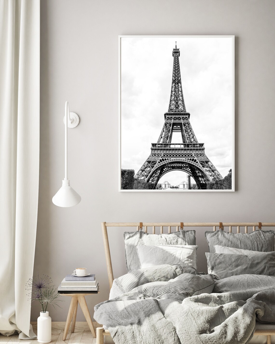 Eiffel Tower Black and White Art Print, Paris - Image 3