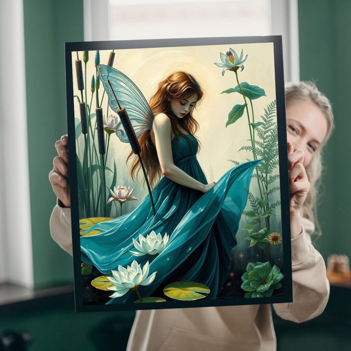 Lily Pond Fairy Jigsaw Puzzle Fantasy Art Game Nature Lover Gift