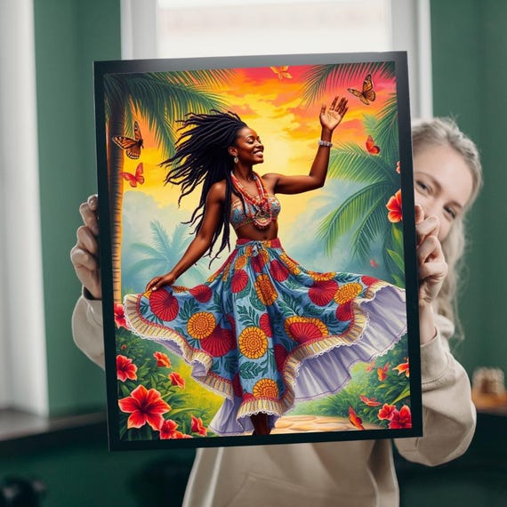 Afrocentric Dance Puzzle Vibrant Tropical Art Jigsaw Game