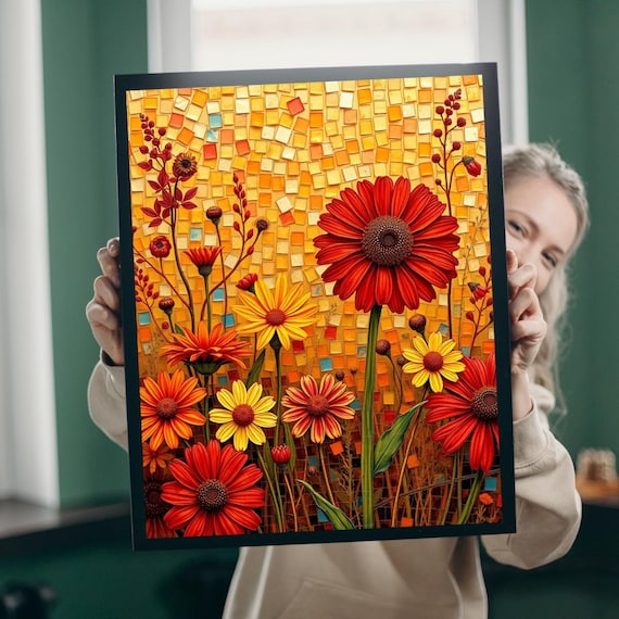 Colorful Flower Mosaic Jigsaw Puzzle