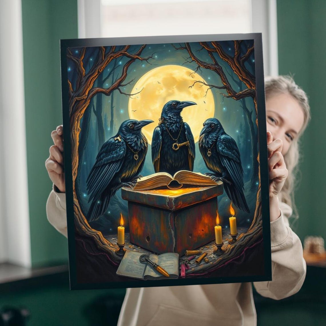 Ravens Court Jigsaw Puzzle Gothic Dark Fantasy Art Brain Teaser