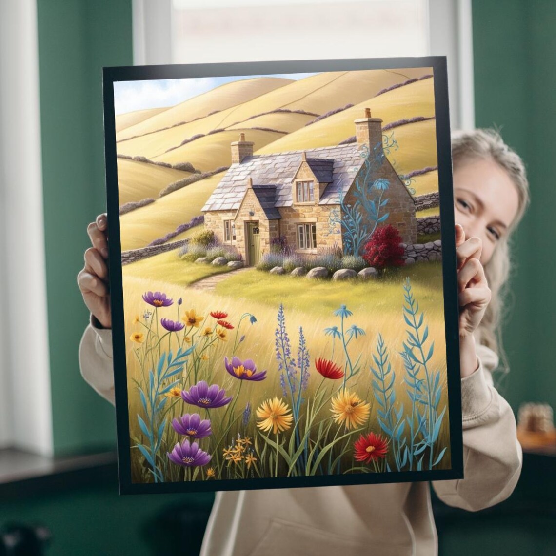 Floral Cottage Puzzle, Cozy Family Activity