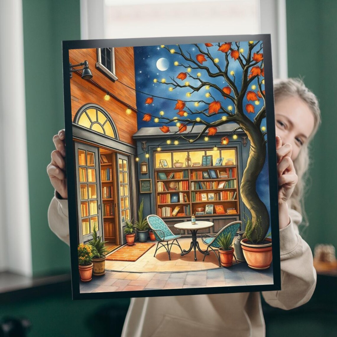 Autumn Bookstore Jigsaw Puzzle Cozy Indoor Activity Gift For Bookworm