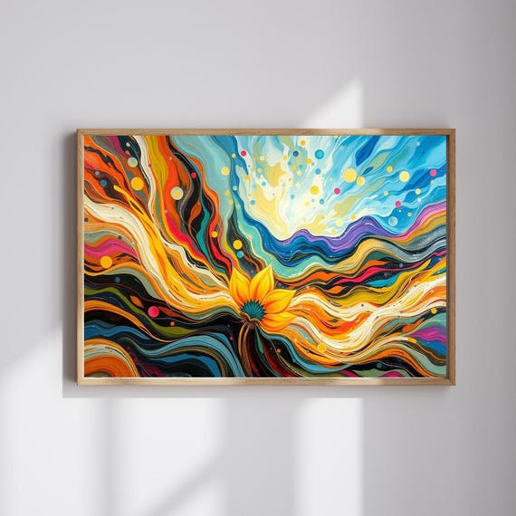 Abstract Landscape Puzzle Colorful Brain Teaser Family Game Night
