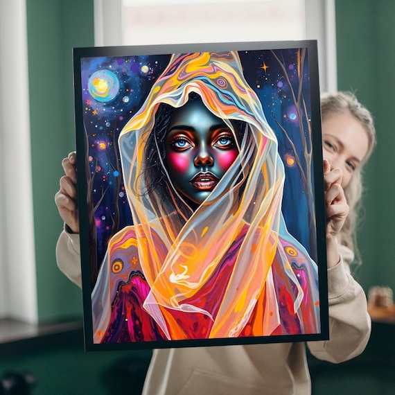 Mystical Witch Portrait Jigsaw Puzzle Night Woman Art Game