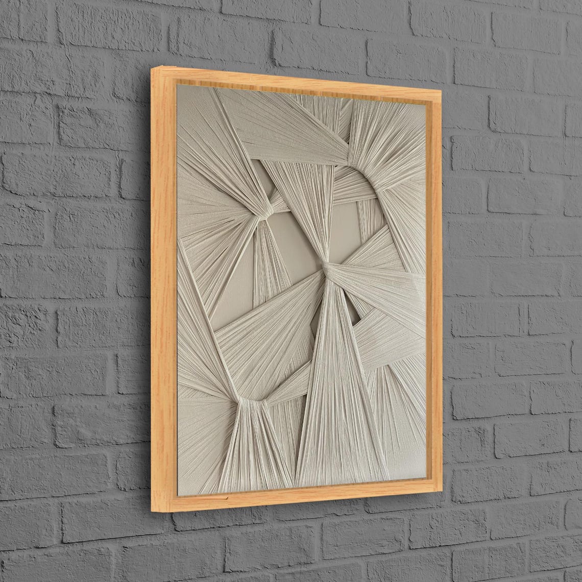 Beige String Art 3D Textured Minimalist Modern Neutral Home Poster