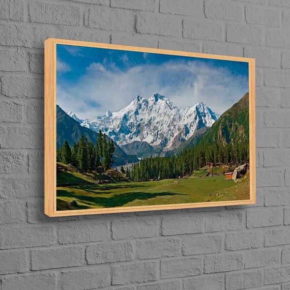 Nanga Parbat Snow Peak Above Fairy Meadows Green Valley Mountain Poster