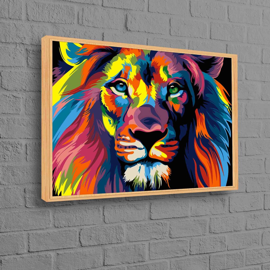 Abstract Lion Art Print, Modern Animal Decor