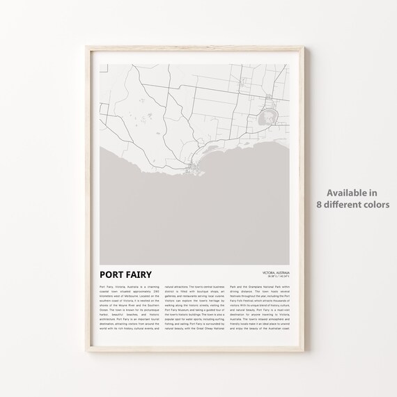 Port Fairy Victoria Australia Great Ocean Road Coast Map Poster
