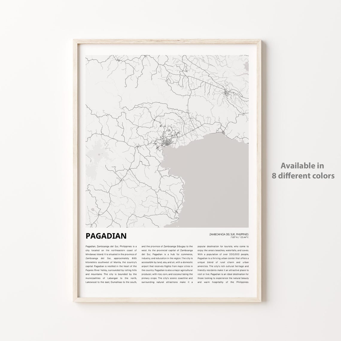 Pagadian Philippines City Map Minimalist Black And White Travel Poster