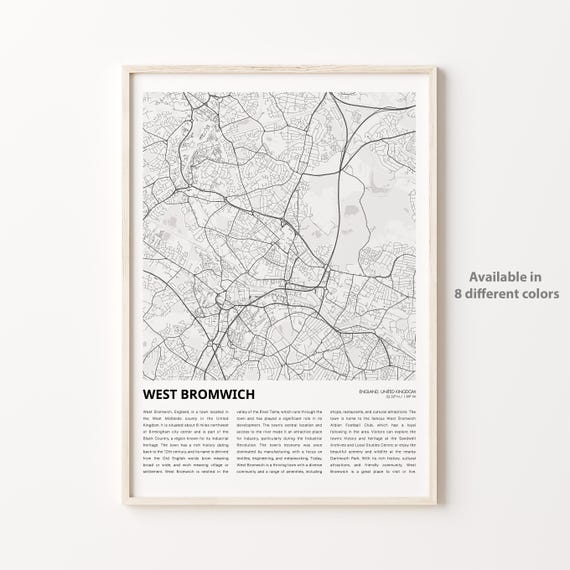 West Bromwich England Minimalist City Map Black And White Poster