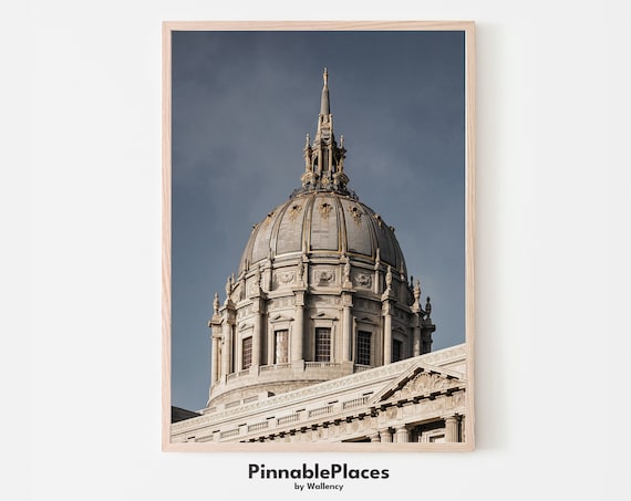 San Francisco City Hall Dome Golden Detail California Landmark Photo Poster