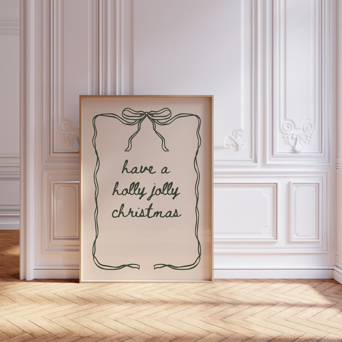 Holly Jolly Christmas Coquette Bow Art Print - Image 2