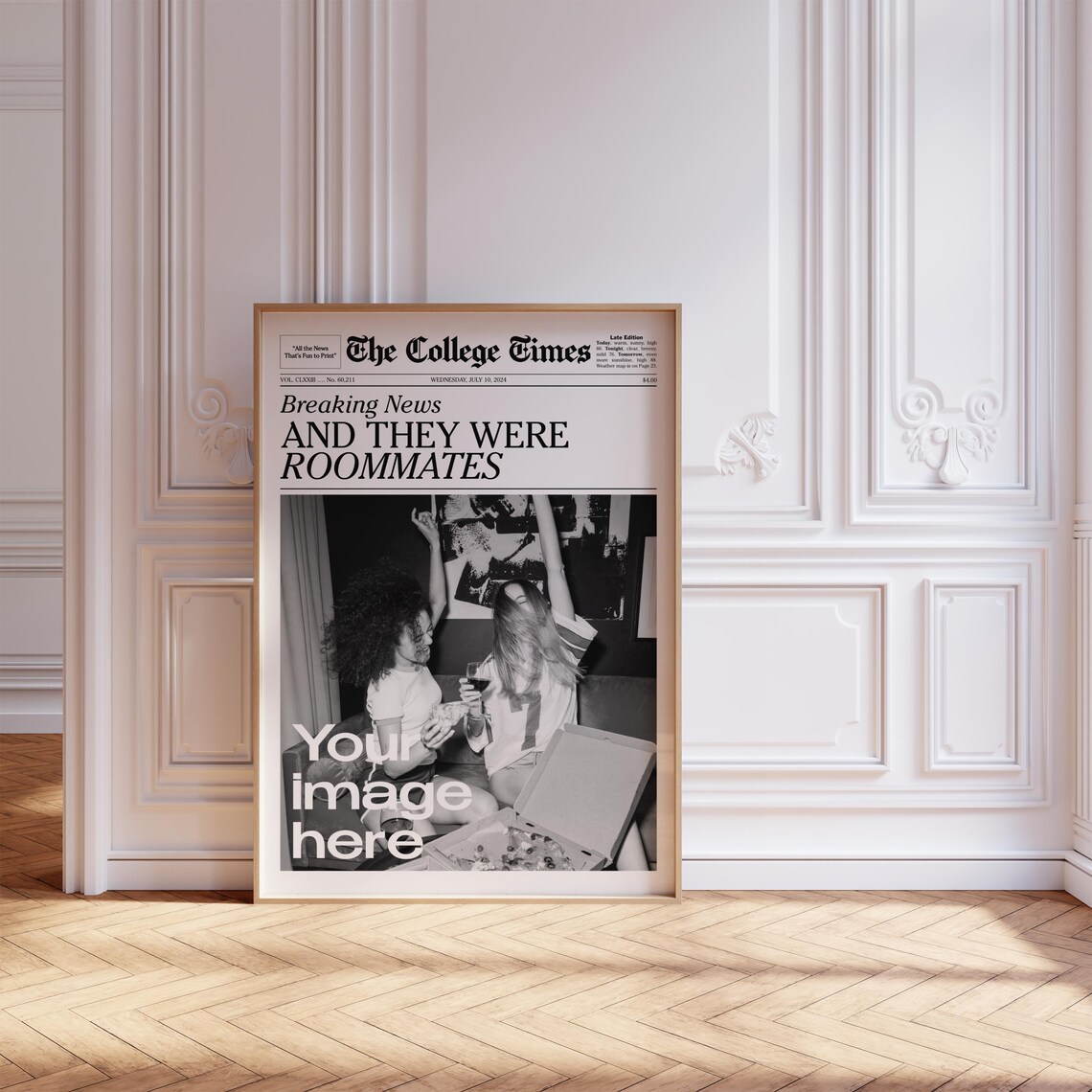 Custom Newspaper Print And They Were Roommates Poster - Image 4