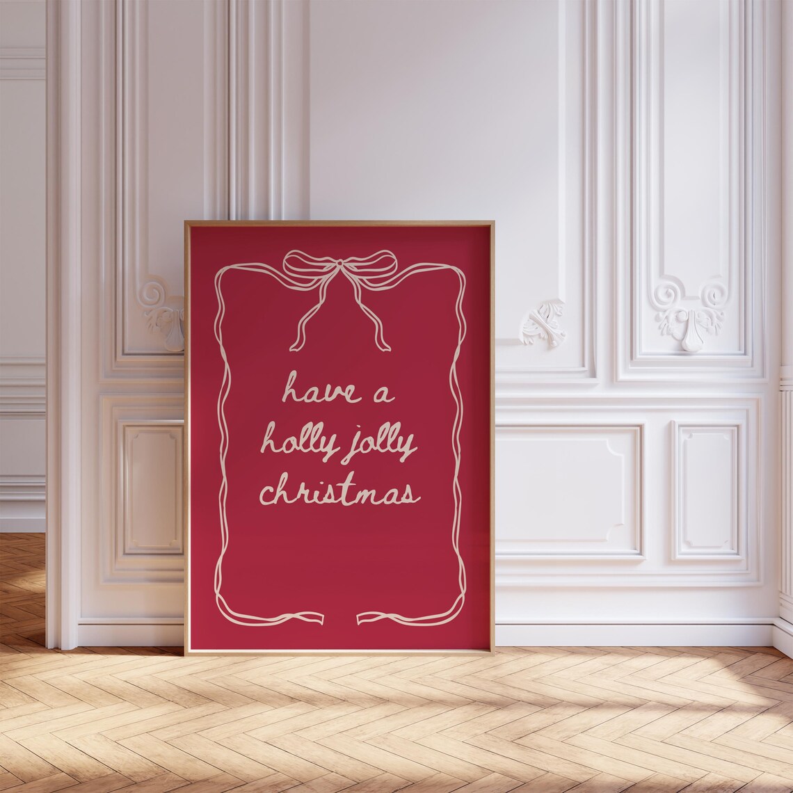 Have A Holly Jolly Christmas Coquette Bow Poster - Image 3