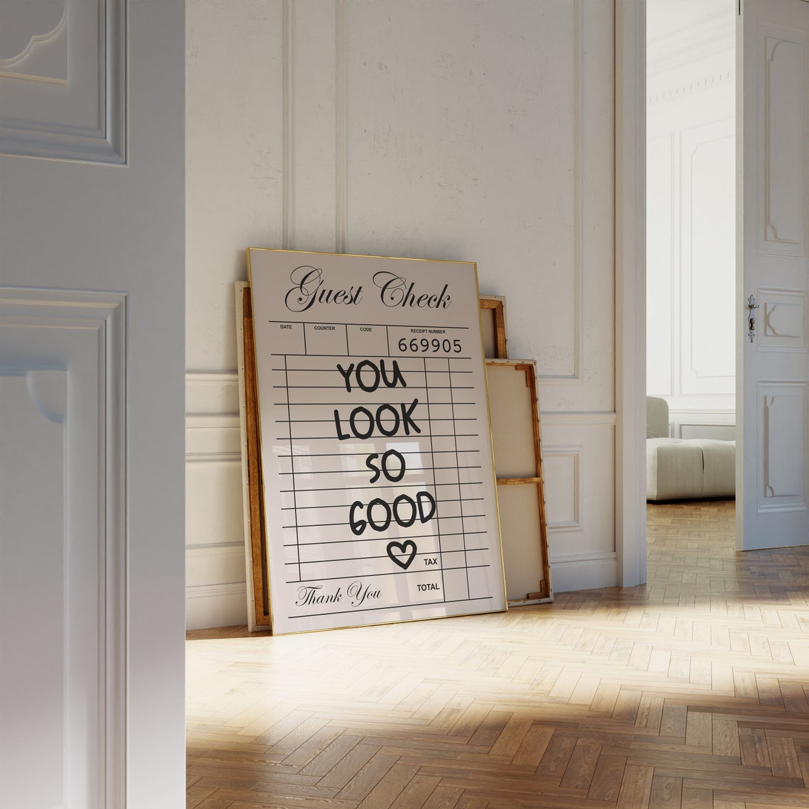 You Look So Good Guest Check Receipt Retro Kitchen Quote Poster - Image 3