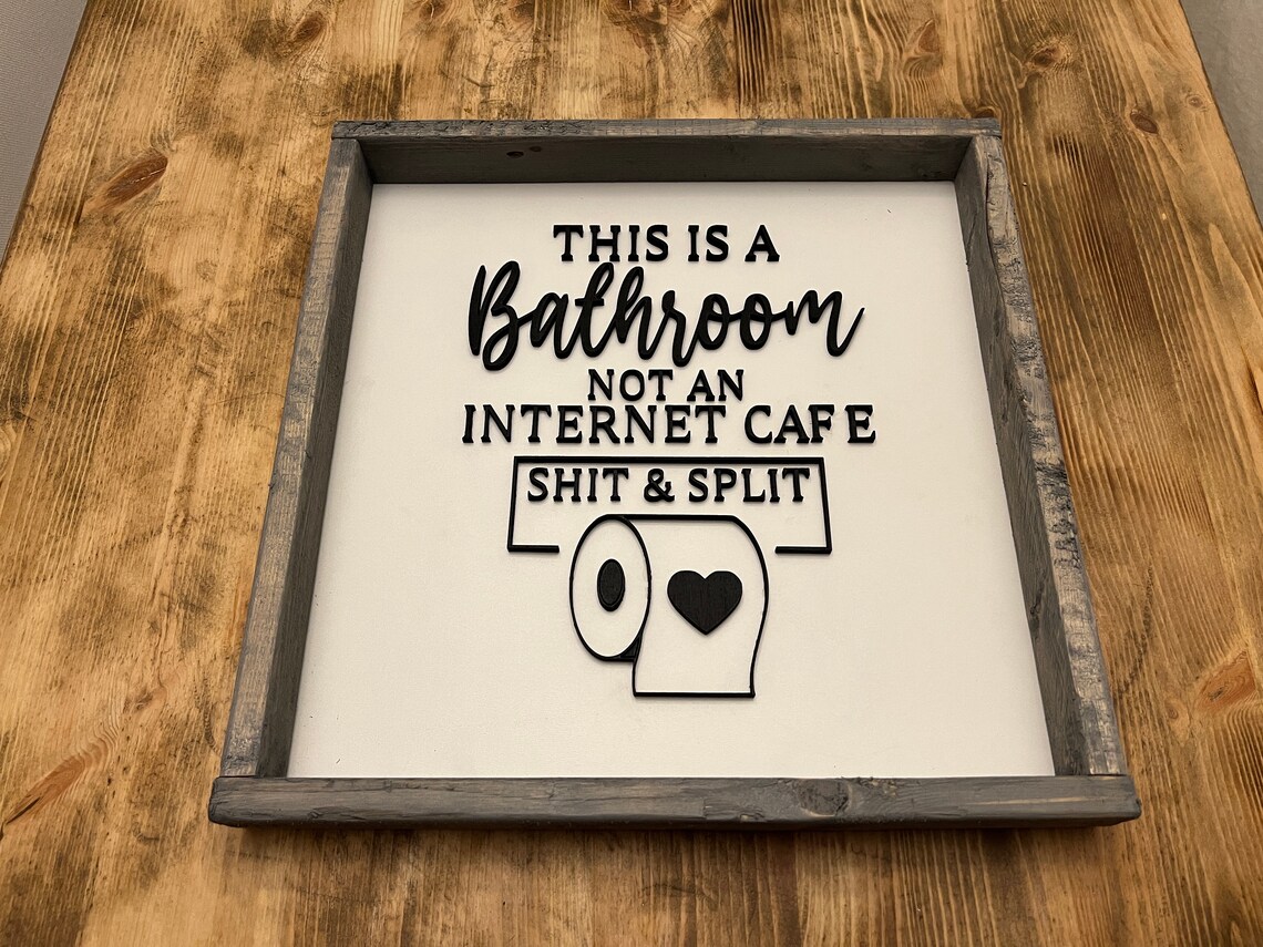 Farmhouse Bathroom Sign, Funny Bathroom Humor Art Print - Image 2