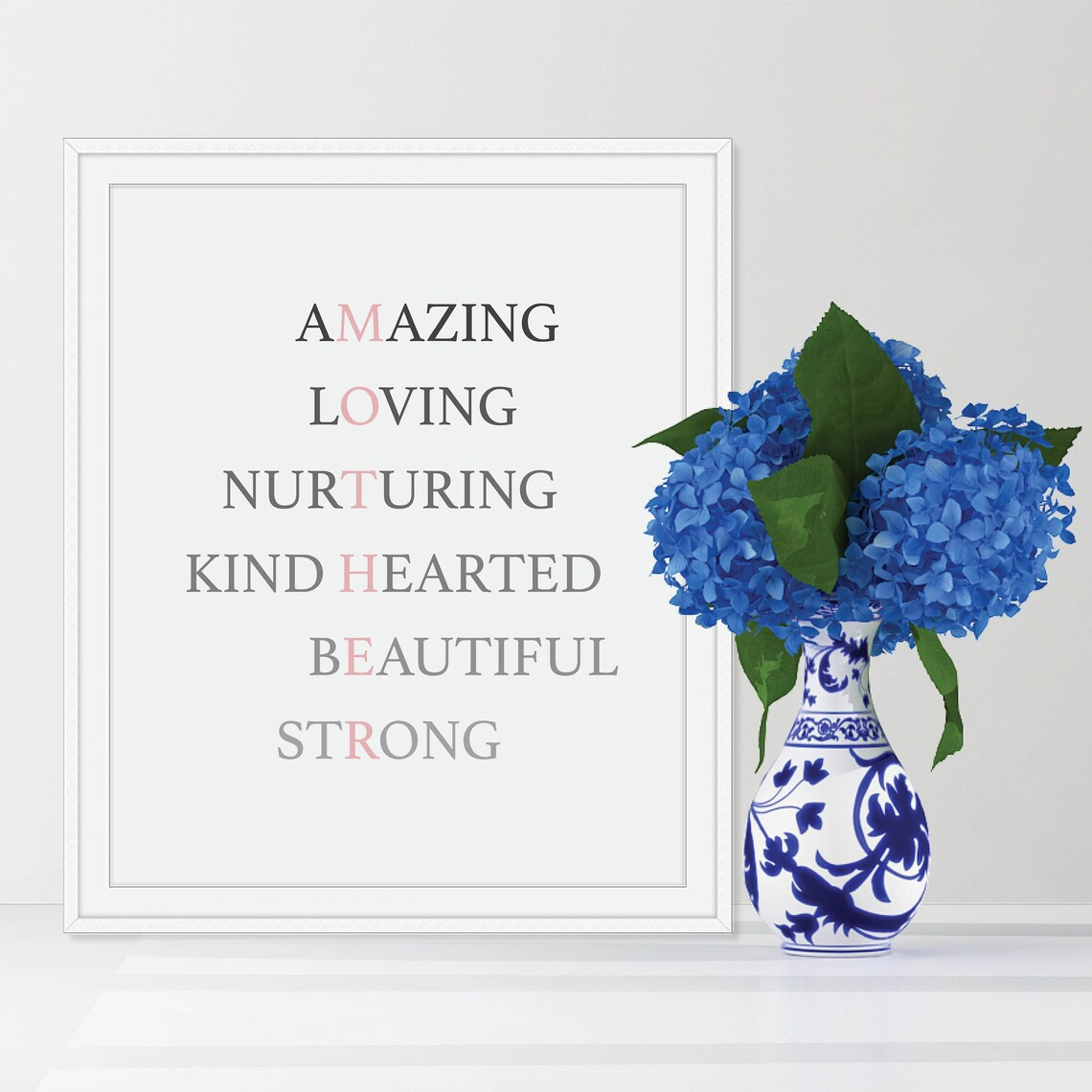 Mother Acrostic Amazing Loving Nurturing Mothers Day Gift Poster - Image 4