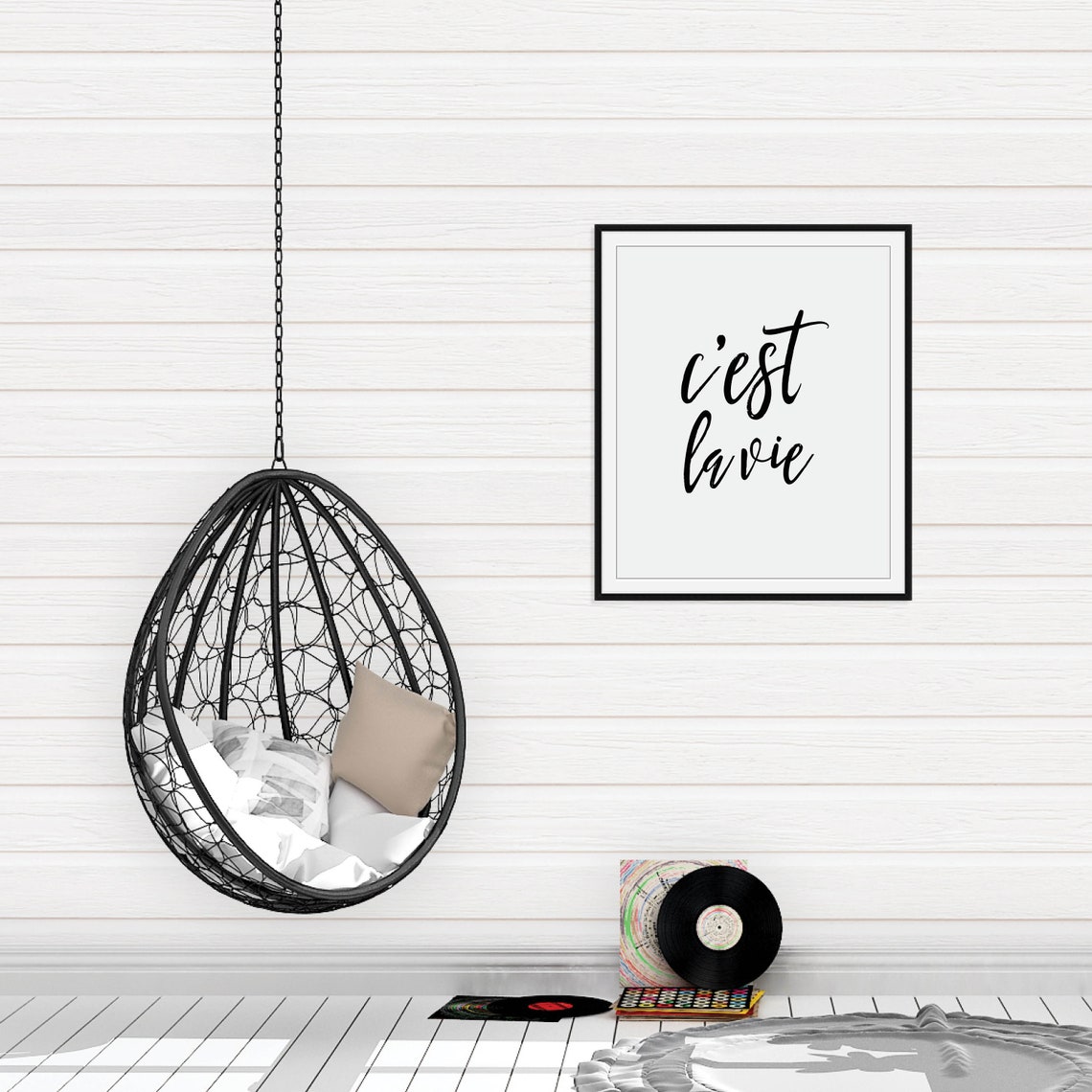 Cest La Vie French Script Typography Travel Quote Minimalist Poster - Image 2