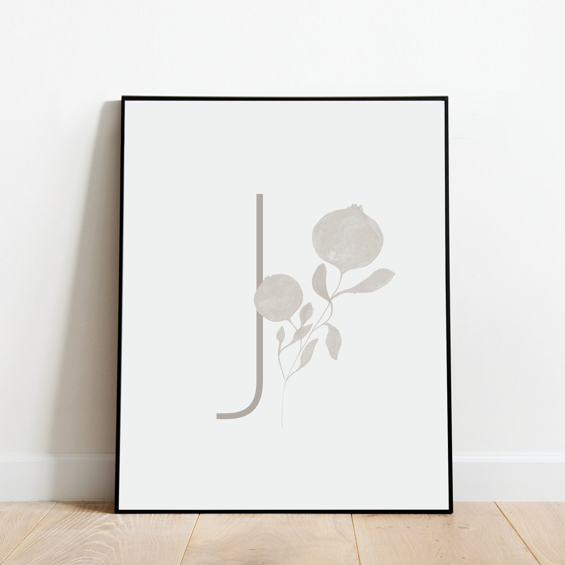 Botanical Initial Letters J And B Watercolor Floral Art Print - Image 4