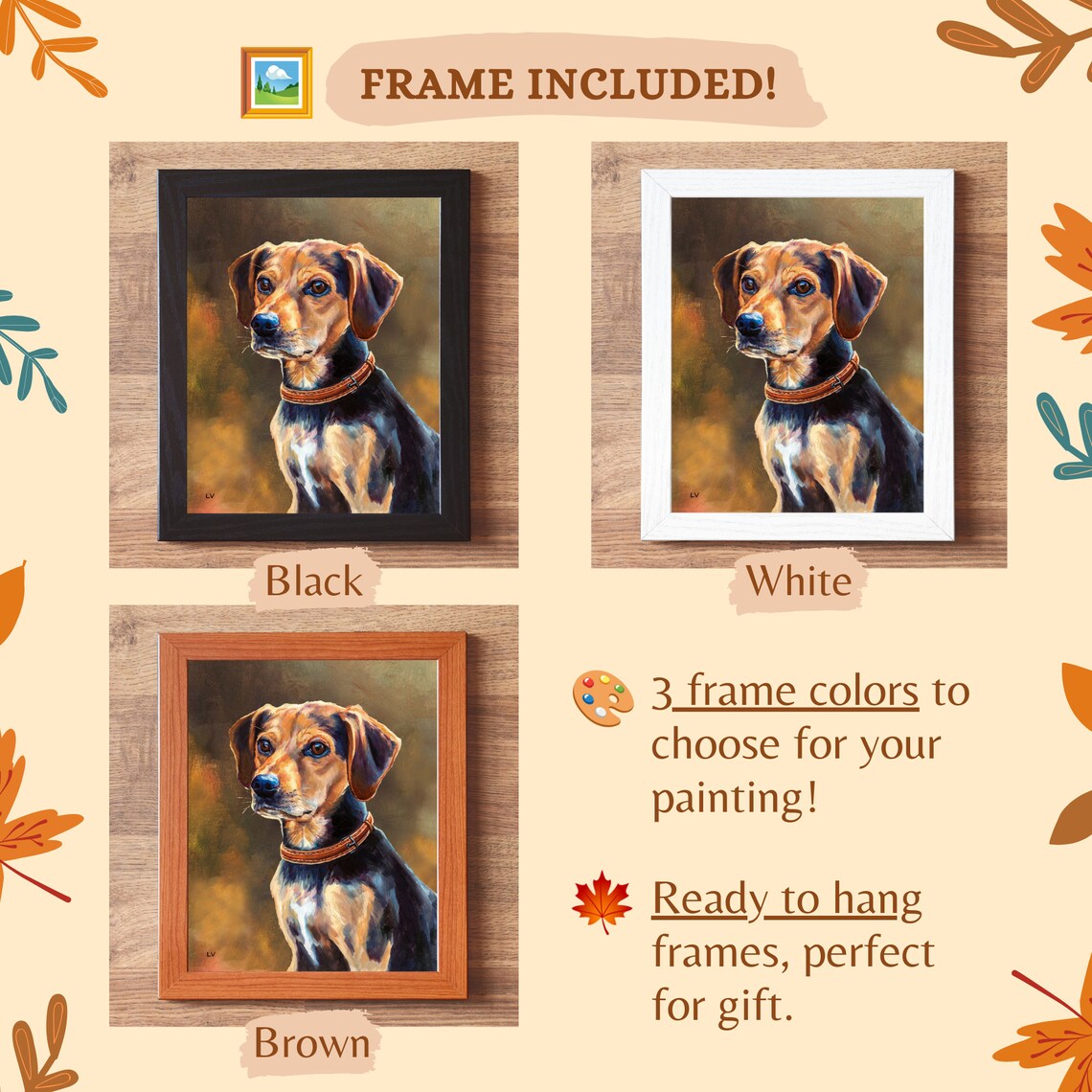 Custom Pet Portrait, Oil Painting Style Art Print - Image 2