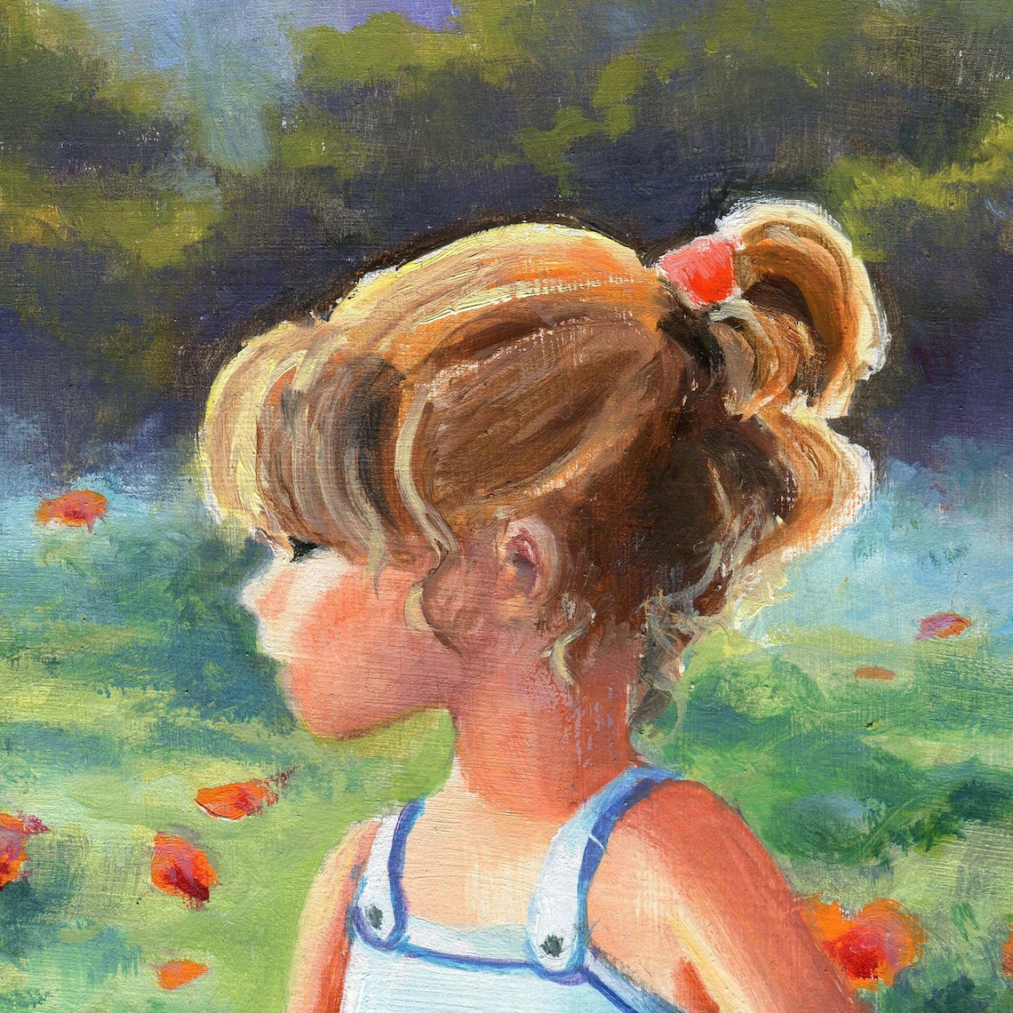 Little Girl in Poppy Field, Country Nursery Art Print - Image 5