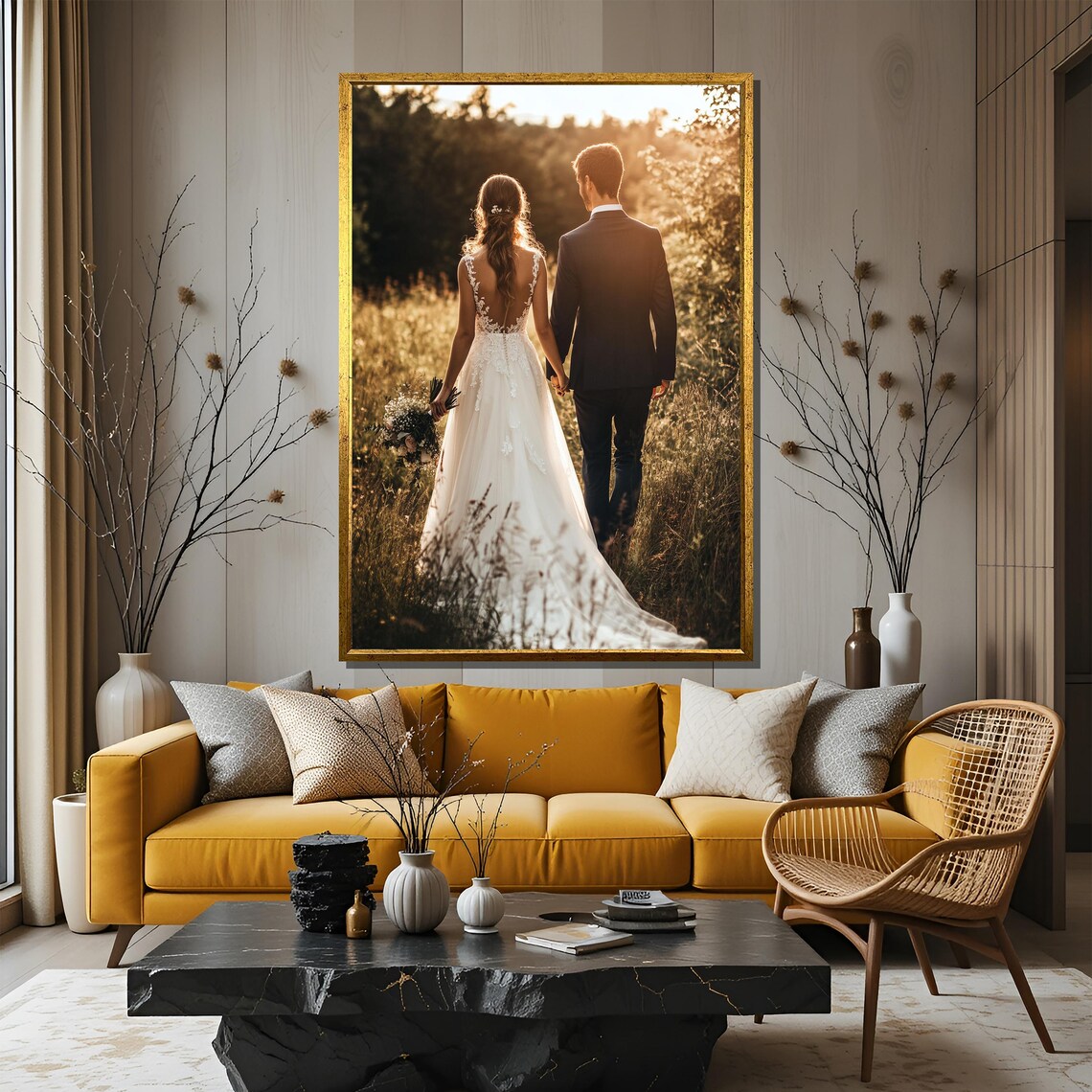 Custom Wedding Photo Canvas Print Personalized Couple Portrait - Image 2