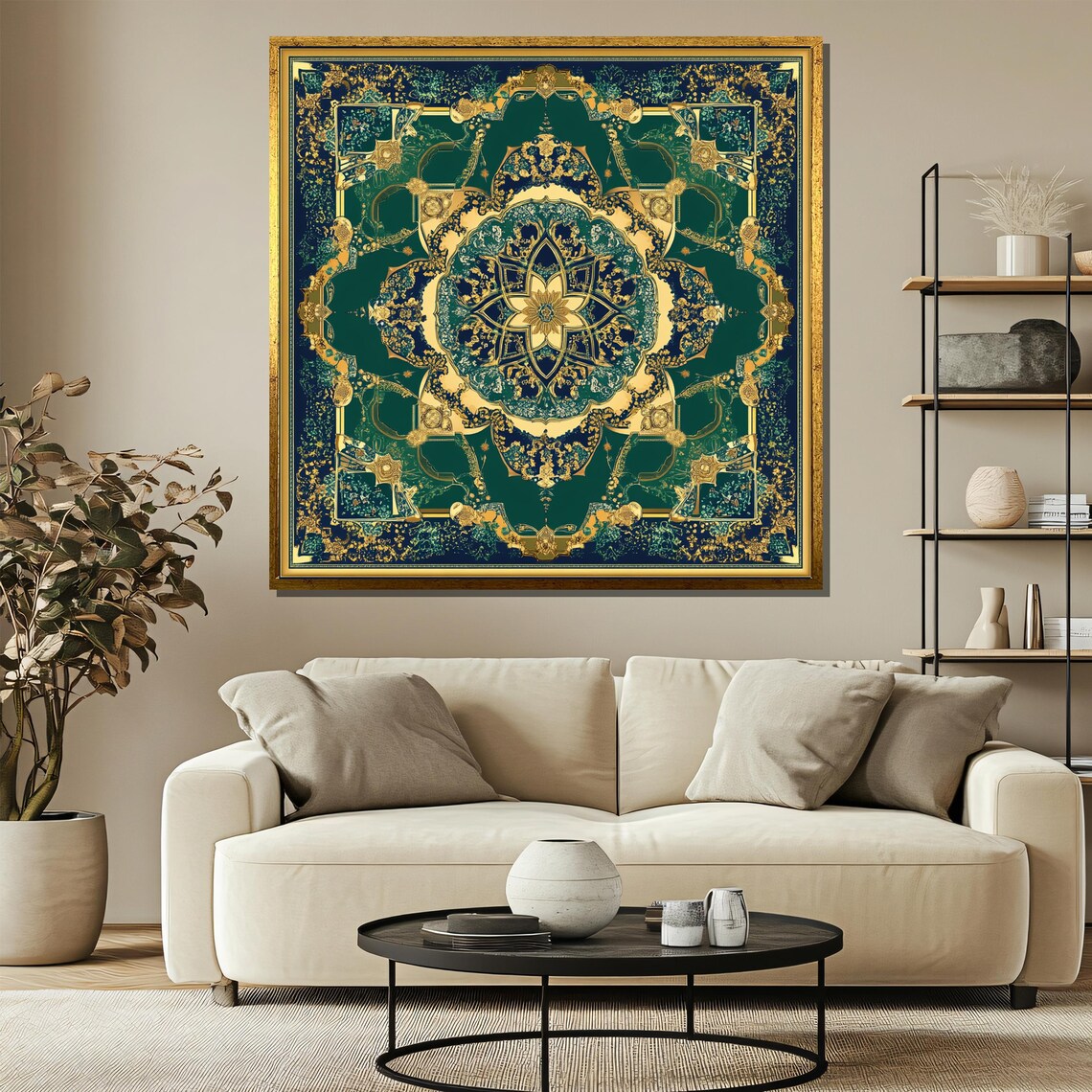 Emerald Mandala Wall Art, Elegant Meditation Decor - Image 3
