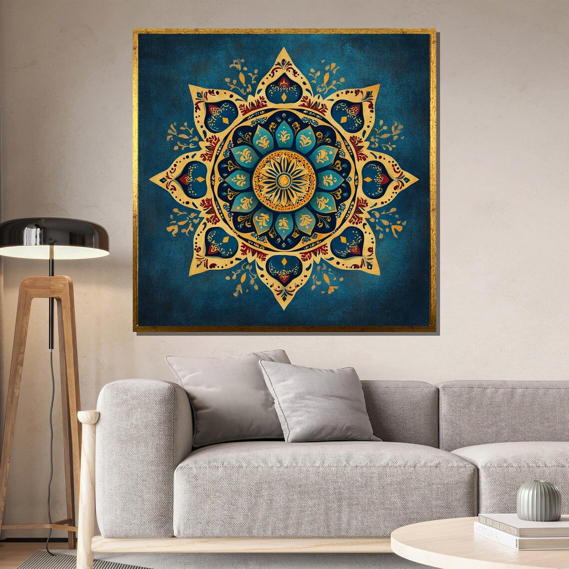 Gold Mandala Wall Art, Islamic Geometric Decor