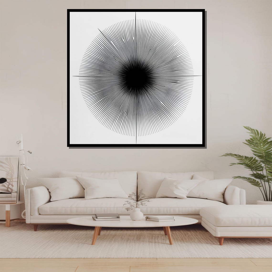 Minimalist Black And White Geometric Wall Art Modern Optical Illusion Print Bold Abstract Design Gift For Art Enthusiasts - Image 2