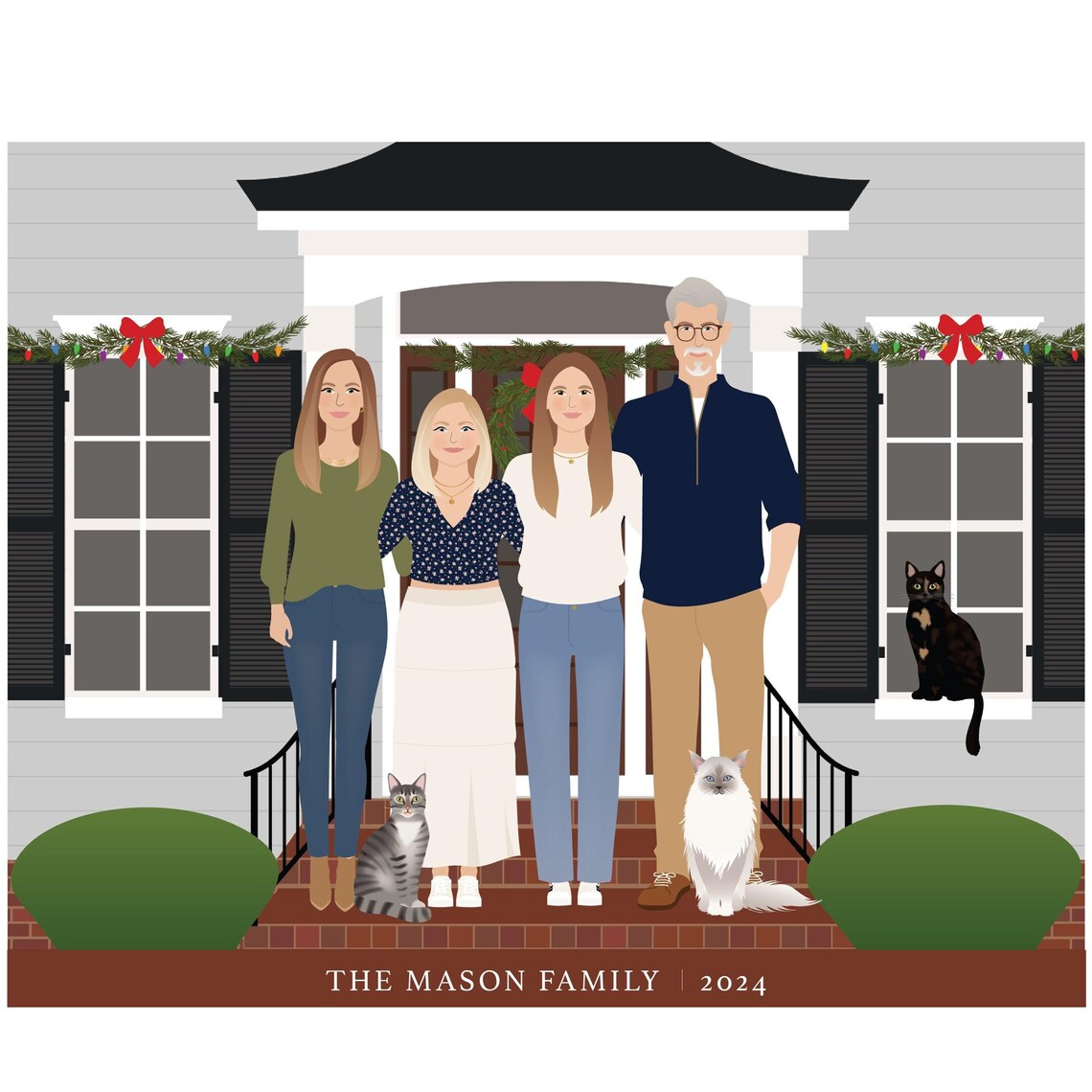 Personalized Family Drawing Portrait Art Print