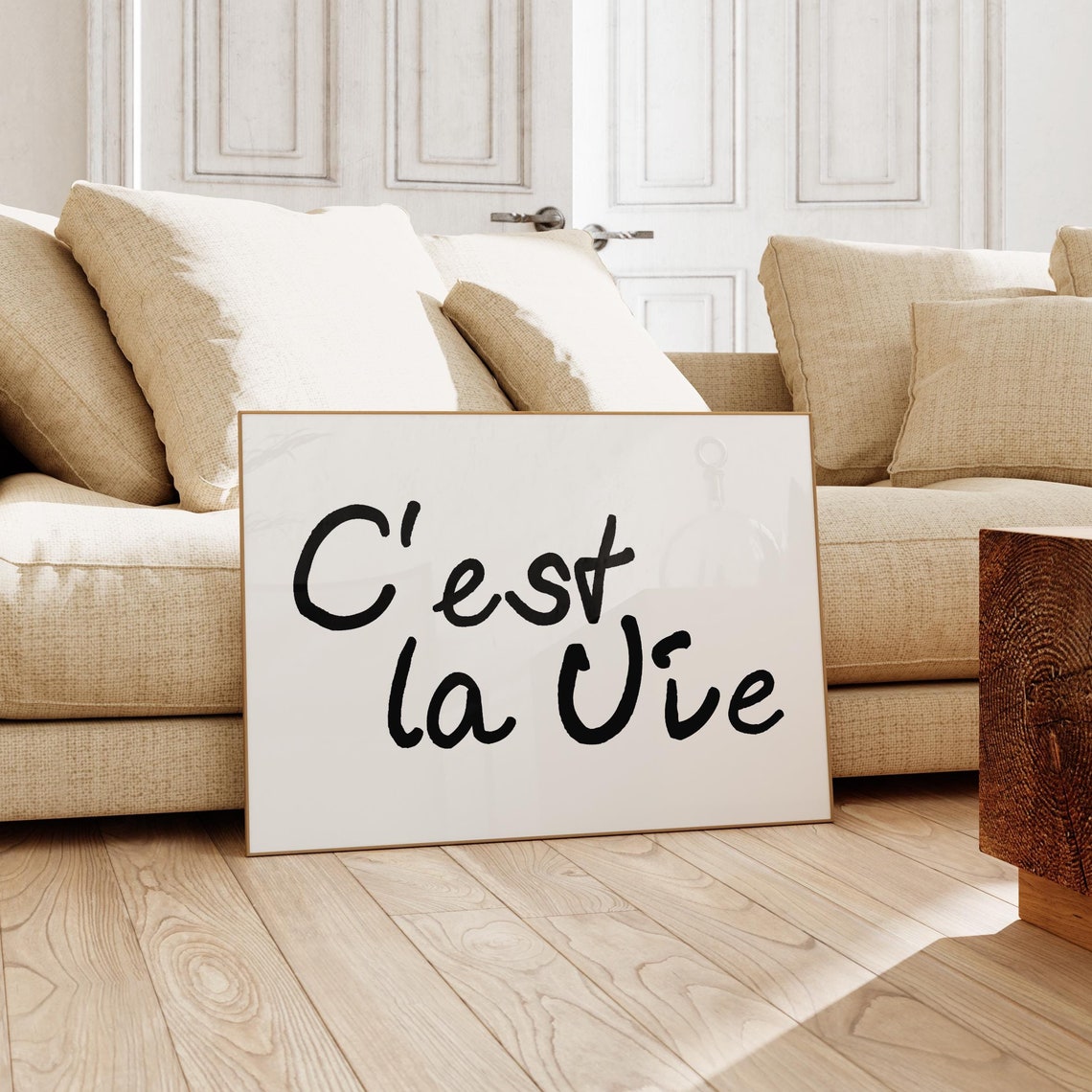 C'est La Vie French Handwritten Script Minimalist Quote Poster