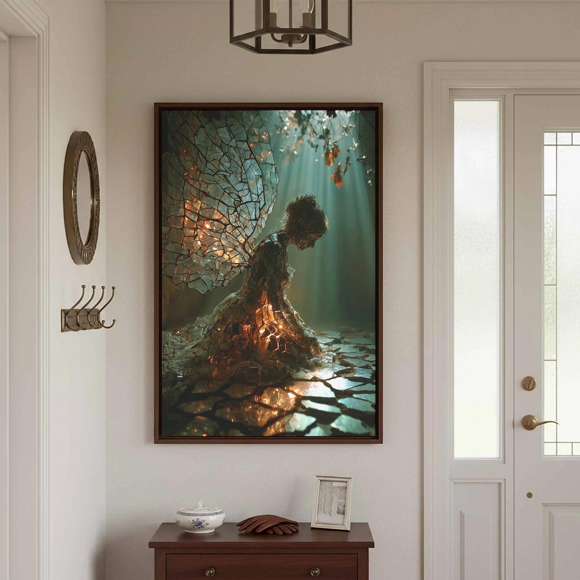 Angel Wings Wall Art Gothic Canvas Print Religious Decor