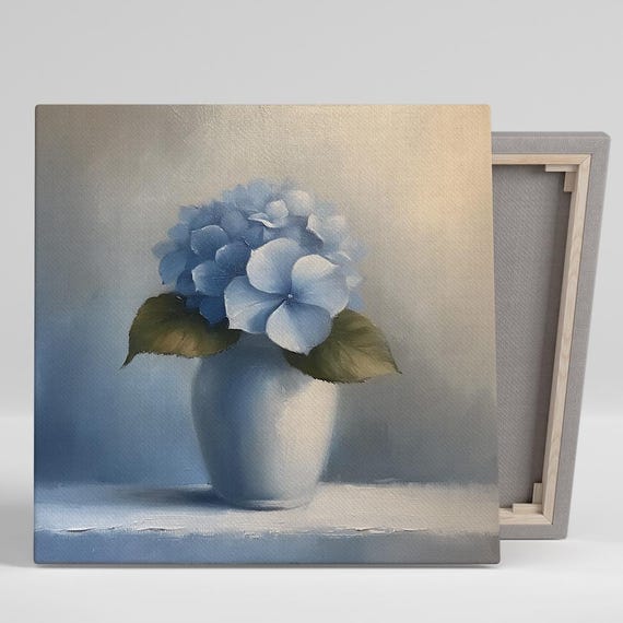 Hydrangea Contemporary Floral Art Print, Living Room Decor