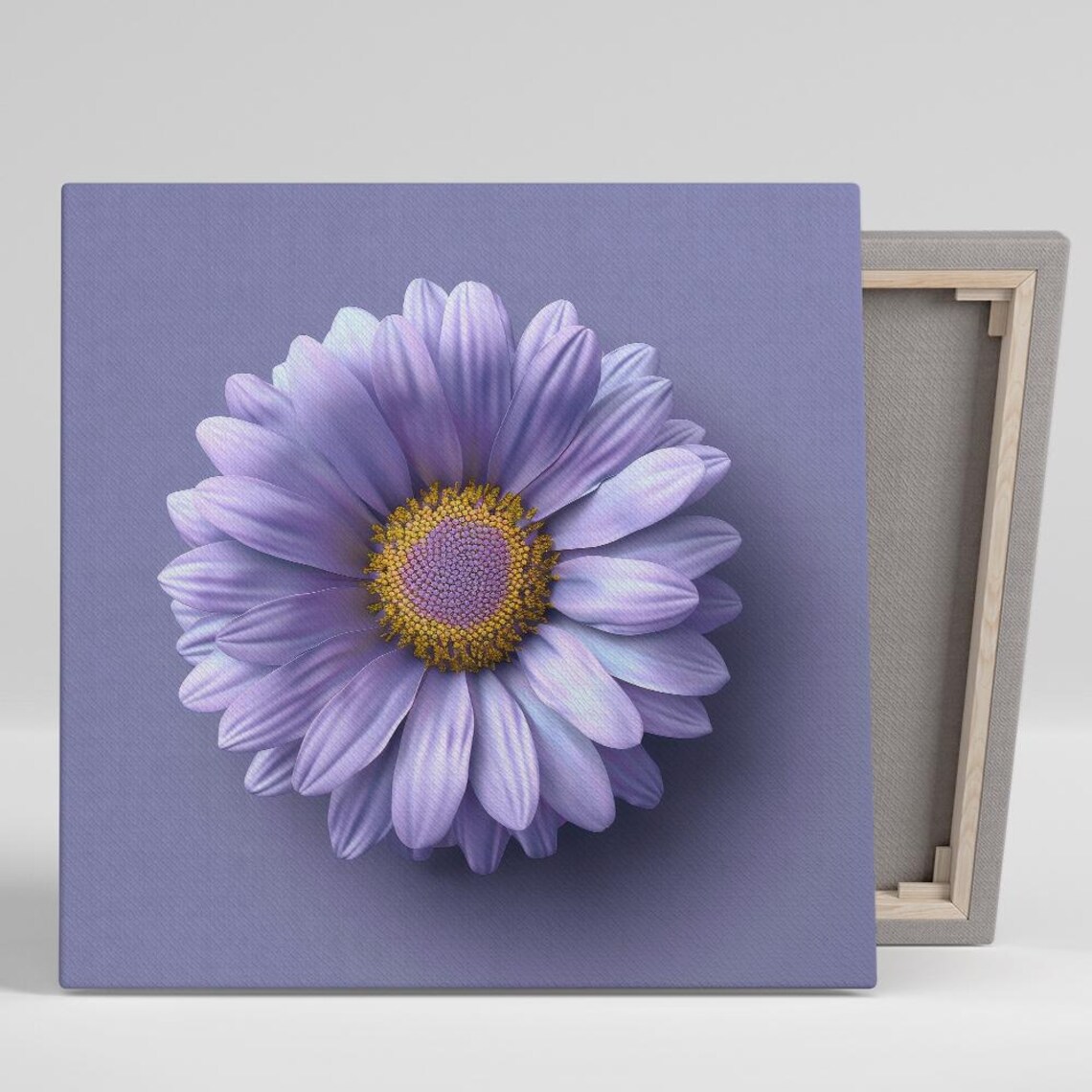 Lavender Daisy Minimalist 3D Bloom Golden Center Serene Wall Poster