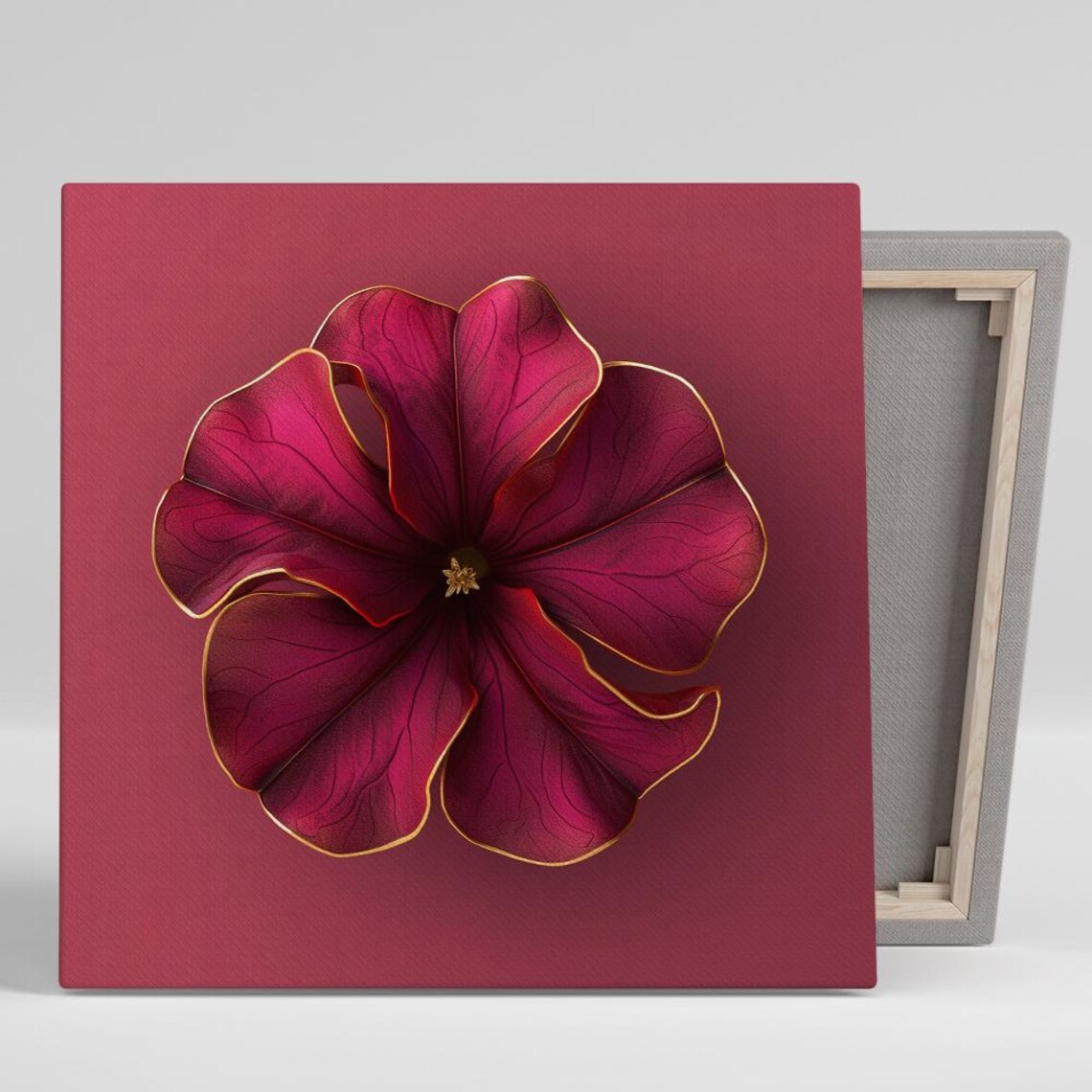 Hibiscus Floral Glam Minimalist Wall Art Print